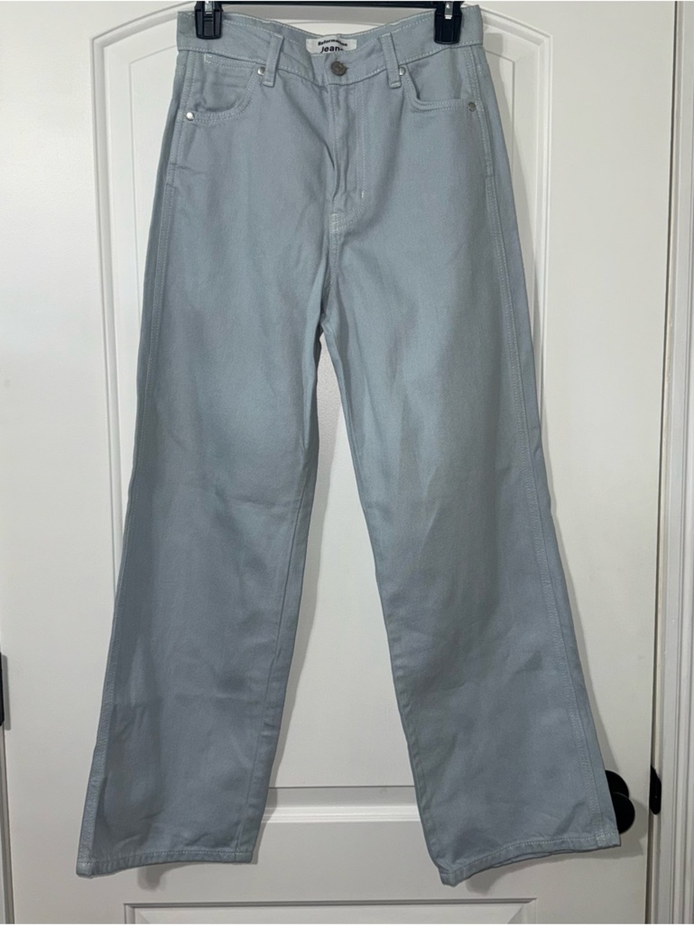 Reformation Cowboy High Rise Wide Leg Jean Womens Size 25 Light Blue